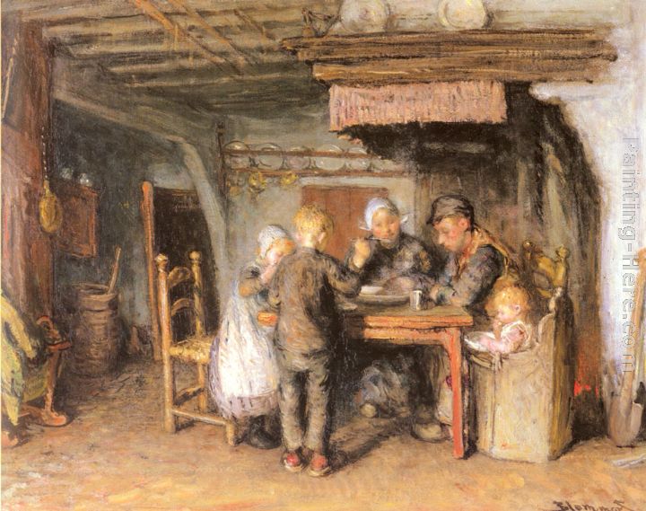 The Family Meal painting - Bernardus Johannes Blommers The Family Meal art painting